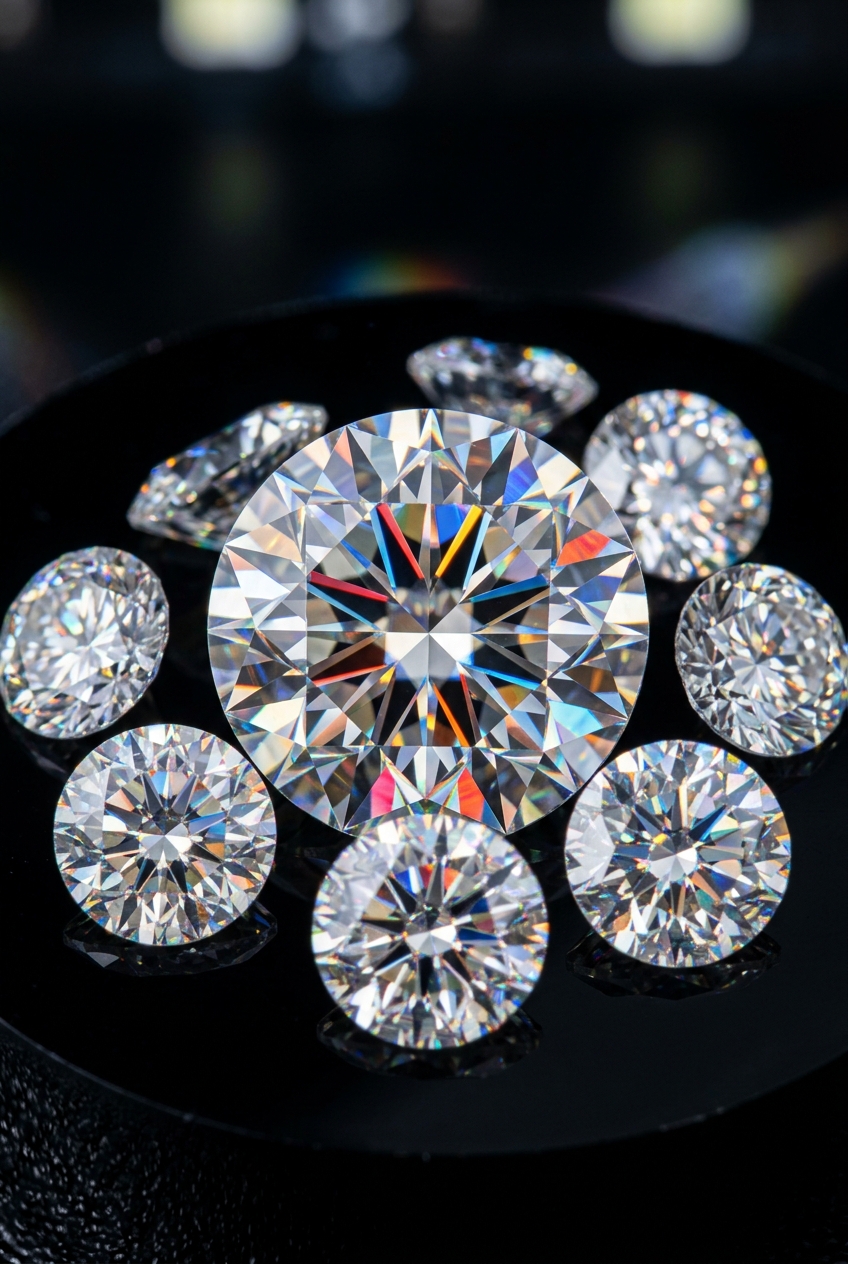 Precise Angles: Master gem cutters shape a diamond's facets (like the crown and pavilion) at specific mathematical angles.